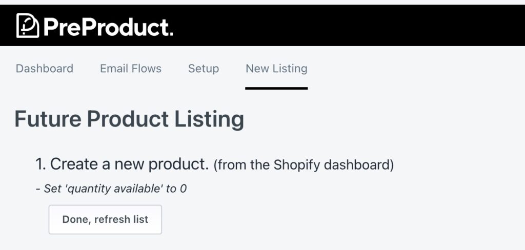 listing a new product
