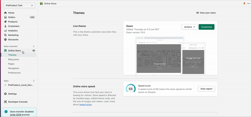 open theme editor