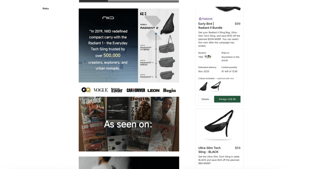 Kickstarter tier limits