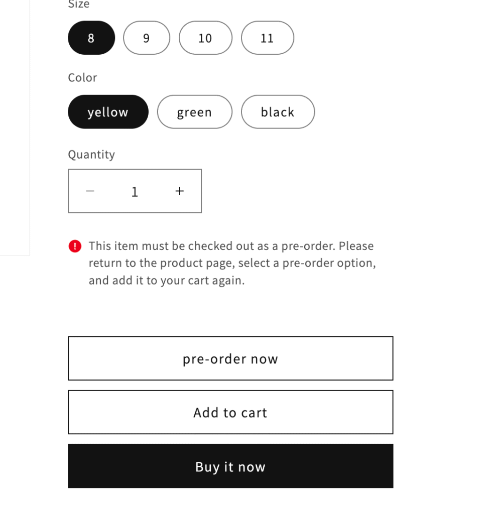 Inline validation error example