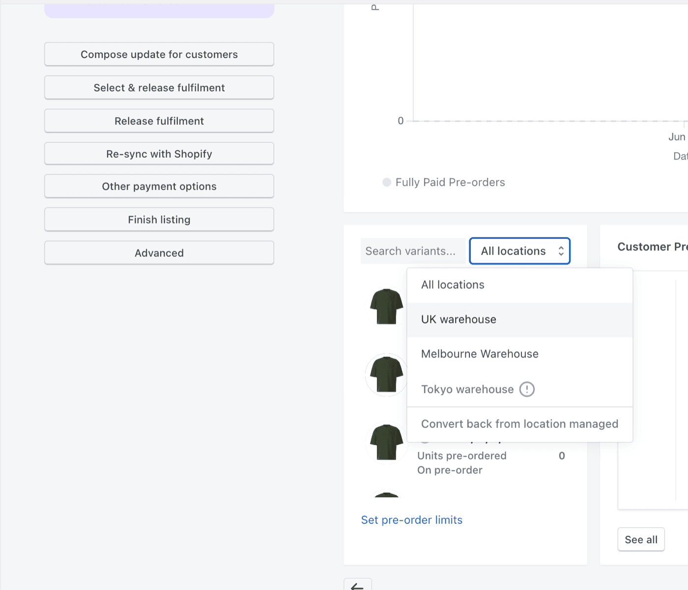Updating a multi-location variant from the listing dashboard