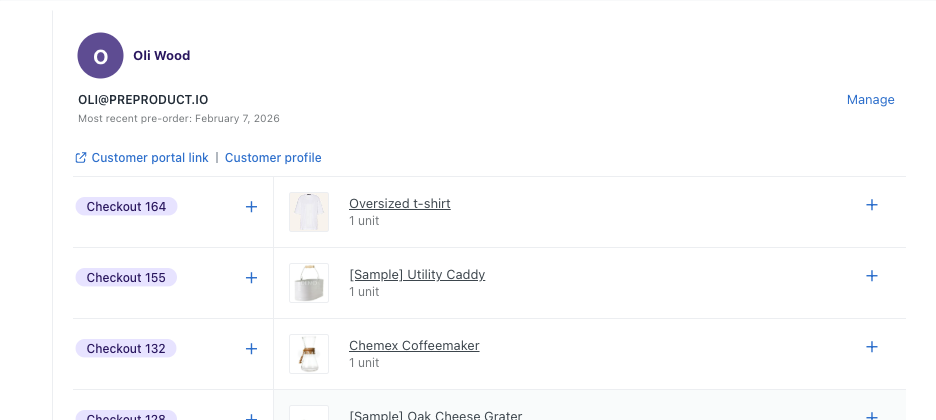 customer profile link